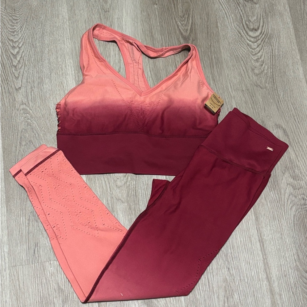 Pink and Red Ombré  Leggings PINK Brand NWT